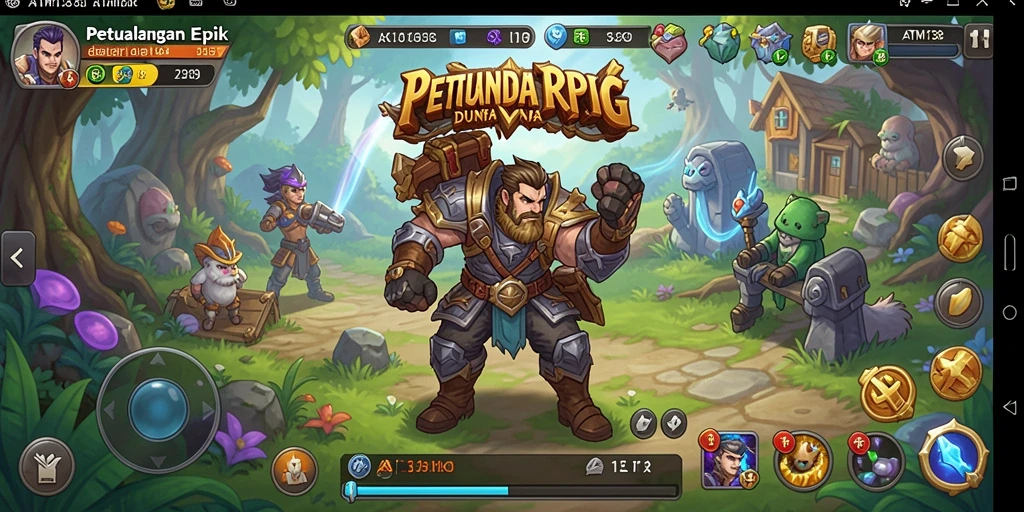 Screenshot gameplay <strong>ATM138</strong> menunjukkan pertempuran seru di dunia RPG.