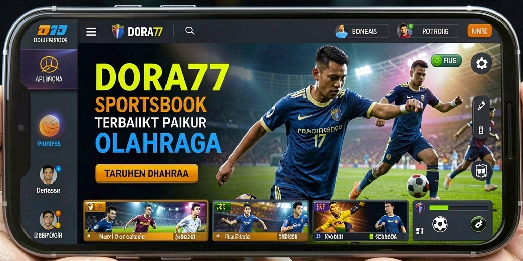 Screenshot DORA77 menampilkan antarmuka Sportsbook yang menarik dan informatif.