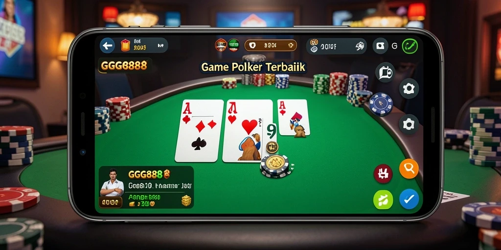 Tampilan gameplay GGG888 yang menarik dan interaktif dalam permainan Poker.