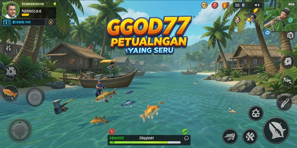 Screenshot utama GOD77 menampilkan aksi memancing yang seru dan realistis.