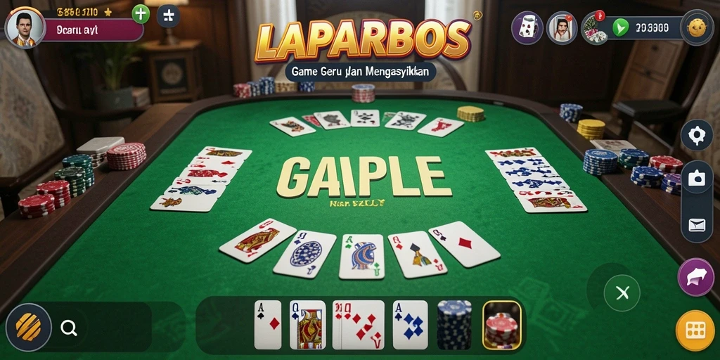 Screenshot menampilkan gameplay seru bermain Gaple di LAPARBOS.
