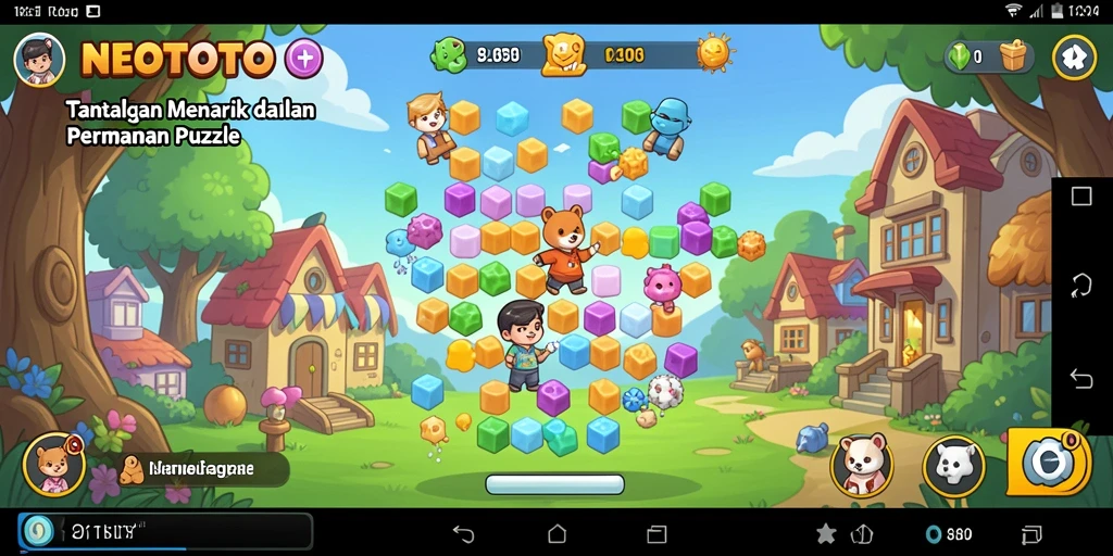Tangkapan layar utama NEOTOTO menampilkan gameplay Puzzle yang menantang.