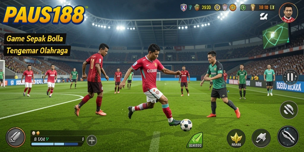 Screenshot PAUS188 menampilkan gameplay sepak bola yang mendebarkan.