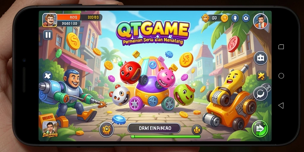 Screenshot QTGAME menampilkan momen seru dari gameplay Arcade.