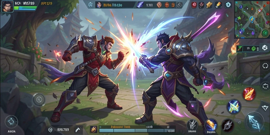 Screenshot gameplay seru dalam game MOBA RP6789.