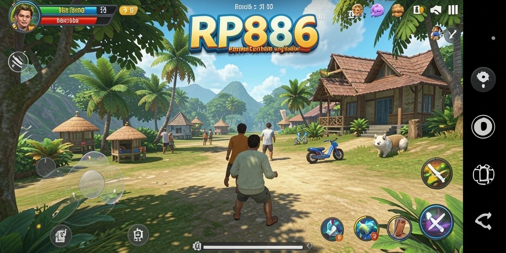 Tampilan dari gameplay RP886 yang penuh warna dan menantang.