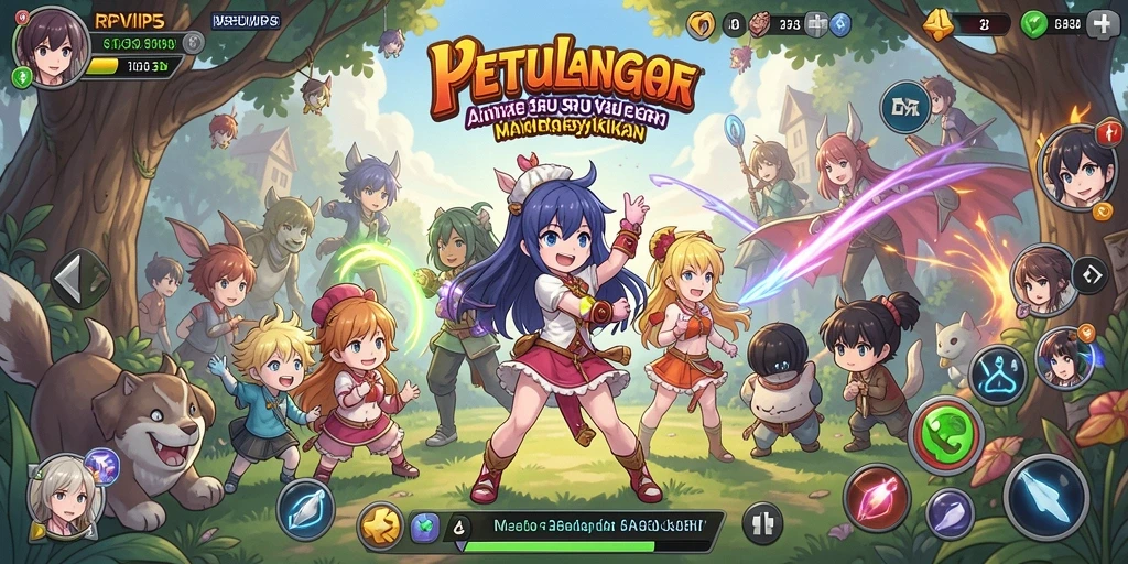 Gameplay RPVIP5 yang penuh warna dan karakter anime yang menarik.
