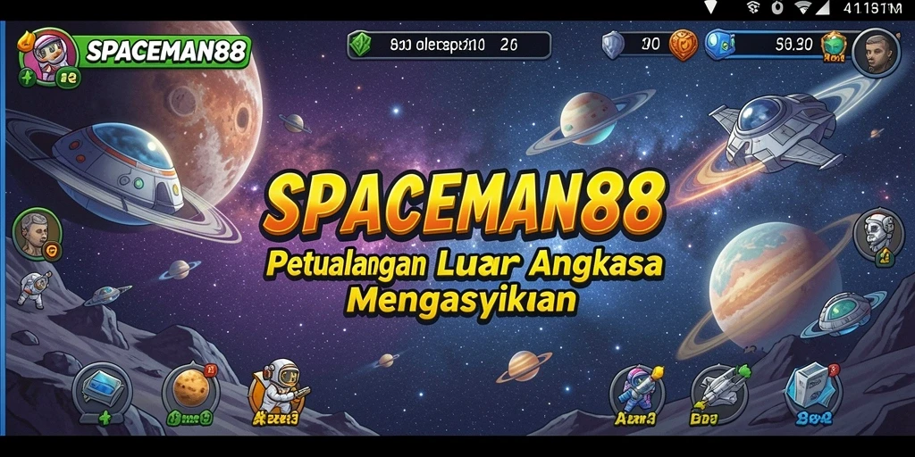 Screenshot menampilkan gameplay menakjubkan SPACEMAN88 di luar angkasa.