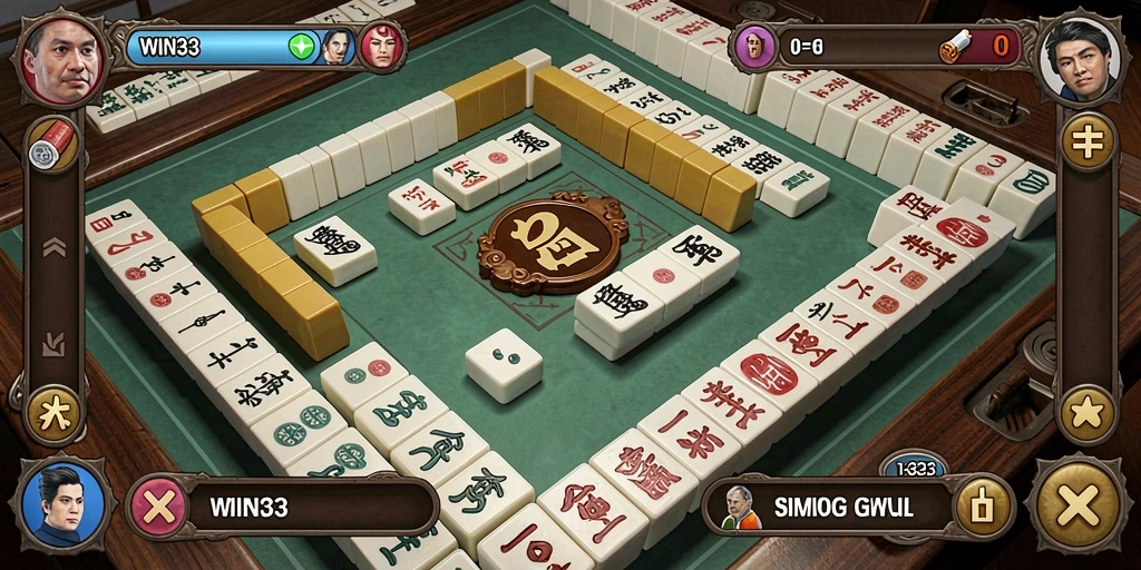 Screenshot gameplay WIN33 menunjukkan aksi seru Mahjong.